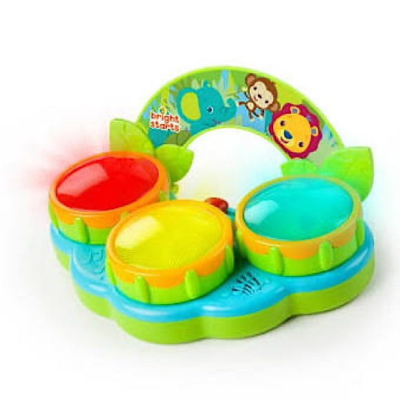 Bright Starts Safari Beats Musical Drum Tummy Time Baby, Infant, Toddler Toy - Picture 2 of 5